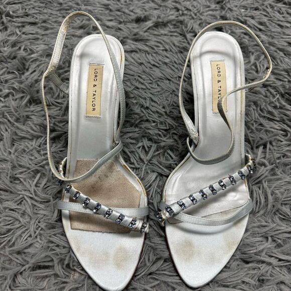 Lord & Taylor Fantasy Open Toe Heels Size 7 - Picture 1 of 9